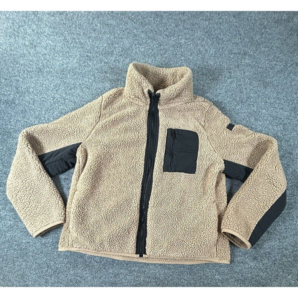 Calvin Klein Jacket Women's Large Performance Fleece Brown Solid Full Zip Pocket